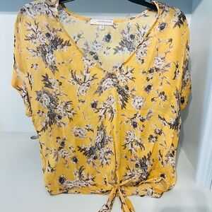 Yellow Floral Women's Top